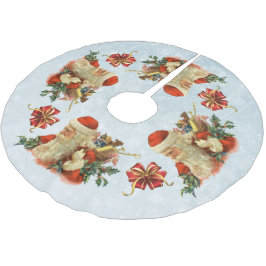 Falda Para El Árbol De Navidad De Poliéster santa vintage o falda de árbol de nick