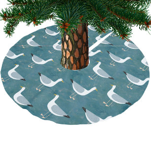 Falda Para El Árbol De Navidad De Poliéster Seagull Nautical