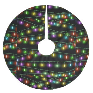 Falda Para El Árbol De Navidad De Poliéster Secuencias de la luz de navidad