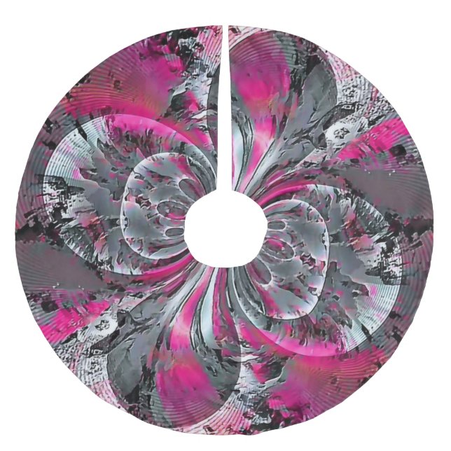 Falda Para El Árbol De Navidad De Poliéster Señales mixtas (Anverso)