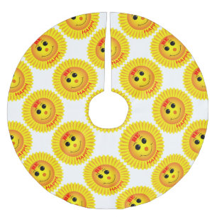 Falda Para El Árbol De Navidad De Poliéster Ser feliz