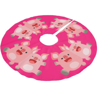 Falda Para El Árbol De Navidad De Poliéster ¡SÍ! Cute Personalizado Cerdos