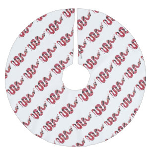 Falda Para El Árbol De Navidad De Poliéster Silueta negra y roja de serpiente