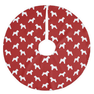 Falda Para El Árbol De Navidad De Poliéster Siluetas de trigo suavemente revestidas de Terrier