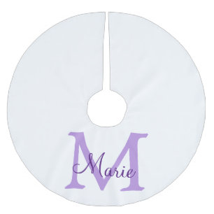 Falda Para El Árbol De Navidad De Poliéster simple minimal add name monogram pink red throw