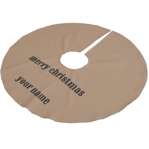 Falda Para El Árbol De Navidad De Poliéster simple minimal añade tu nombre felíz navidad pince
