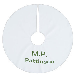 Falda Para El Árbol De Navidad De Poliéster Simple minimal green add your text name photo cust