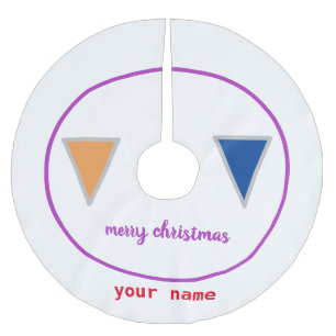Falda Para El Árbol De Navidad De Poliéster simple mínimo añadir tu nombre Merystmas pincel