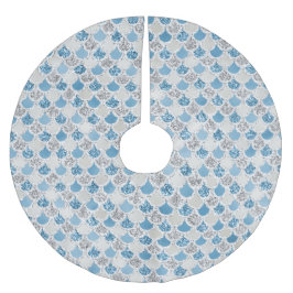 Falda Para El Árbol De Navidad De Poliéster Sirena Purpurina de perla turquesa plateada