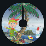 Falda Para El Árbol De Navidad De Poliéster Skirt Beach Bum Santa<br><div class="desc">Navidades y la falda del árbol de vacaciones</div>