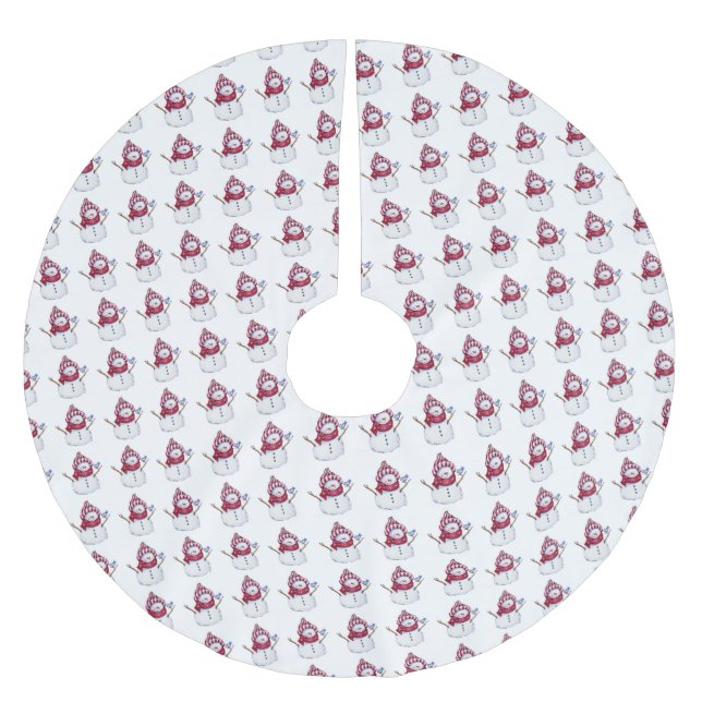 Falda Para El Árbol De Navidad De Poliéster Skirt de árbol de Navidad Snowman (Anverso)
