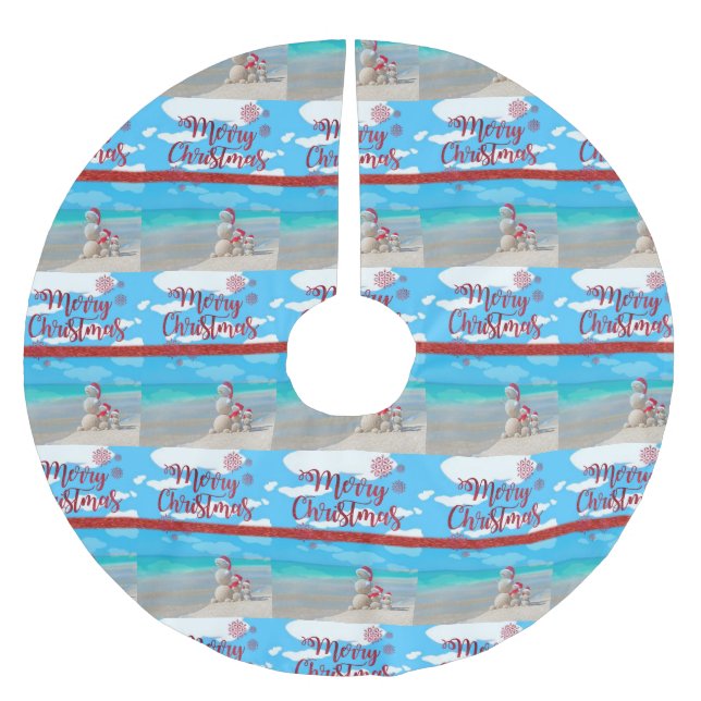 Falda Para El Árbol De Navidad De Poliéster Skirt Santa (Anverso)