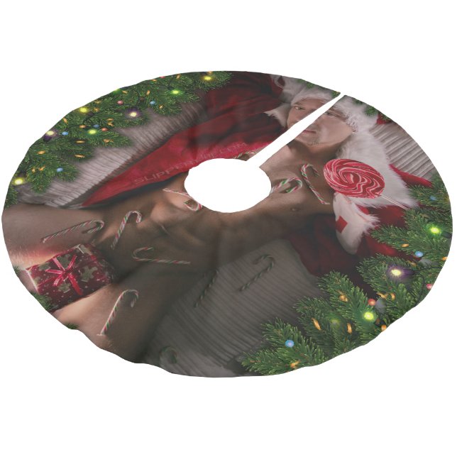 Falda Para El Árbol De Navidad De Poliéster SlipperyJoe torso macho 6 paquete estomacal torso  (Angular)