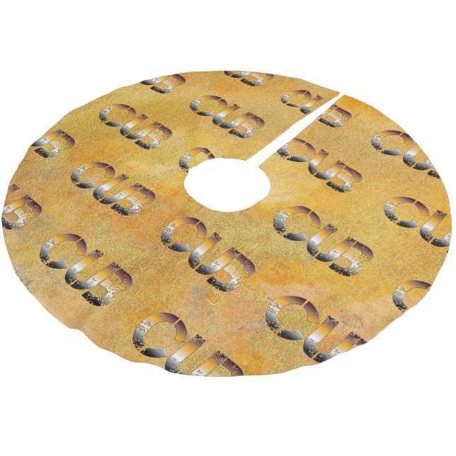 Falda Para El Árbol De Navidad De Poliéster SlipperyJoe's cub word naranja-tonos marrones pro (Angular)