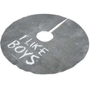 Falda Para El Árbol De Navidad De Poliéster SlipperyJoe's me gusta los niños escribir en pizar