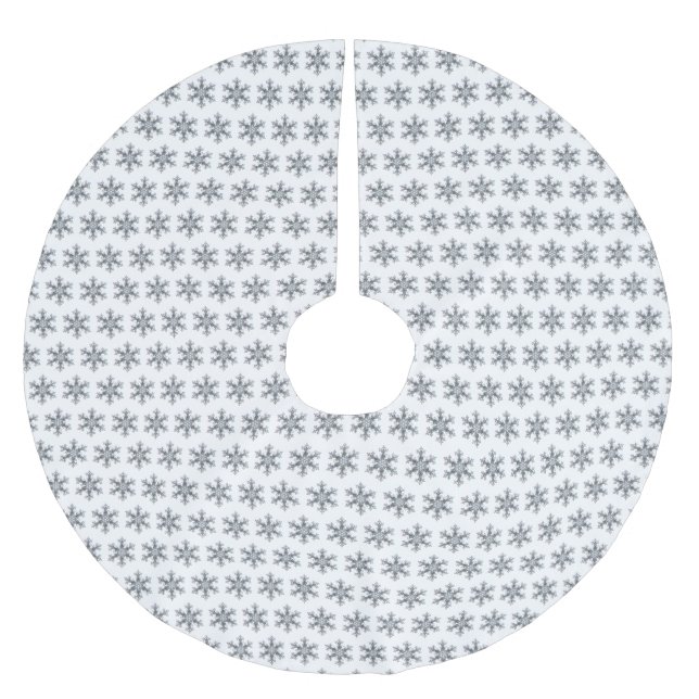 Falda Para El Árbol De Navidad De Poliéster Snow Flake (Anverso)