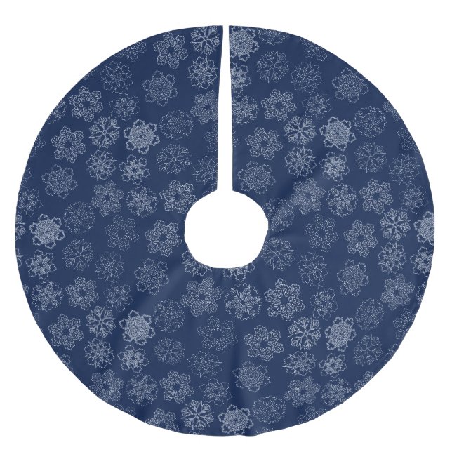 Falda Para El Árbol De Navidad De Poliéster Snowflake (Anverso)