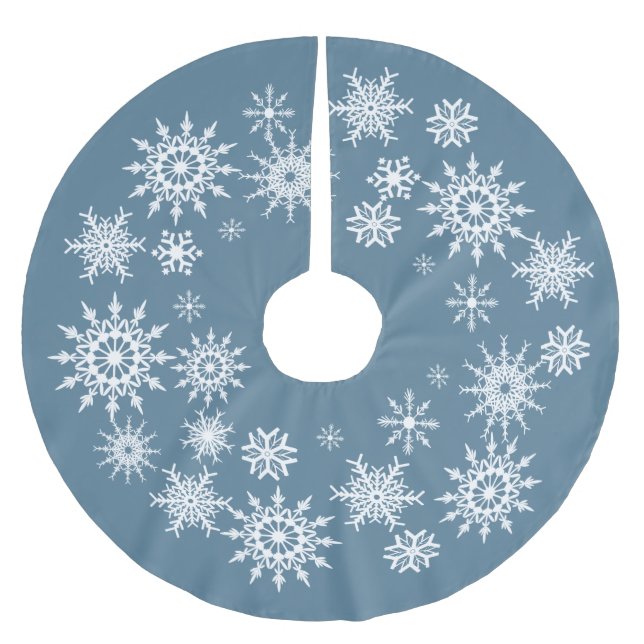 Falda Para El Árbol De Navidad De Poliéster Snowflake - Falda de árbol de Navidad (Anverso)