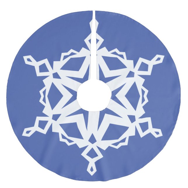 Falda Para El Árbol De Navidad De Poliéster Snowflake No. 4 (Anverso)