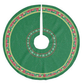 Falda Para El Árbol De Navidad De Poliéster Snowflakes & Present Tree Skirt