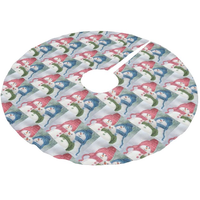 FALDA PARA EL ÁRBOL DE NAVIDAD DE POLIÉSTER SNOWMEN (Angular)