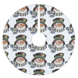 Falda Para El Árbol De Navidad De Poliéster Snowmen