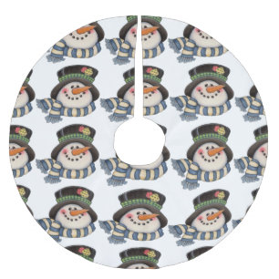 Falda Para El Árbol De Navidad De Poliéster Snowmen