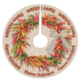 Falda Para El Árbol De Navidad De Poliéster Southwest Festive Chile Ristra Wreath Personalized