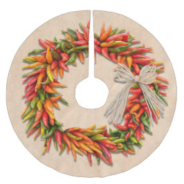 Falda Para El Árbol De Navidad De Poliéster Southwest Festive Colorful Chile Ristra Wreath  