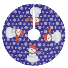 Falda Para El Árbol De Navidad De Poliéster Sr. Muñeco de Nieve