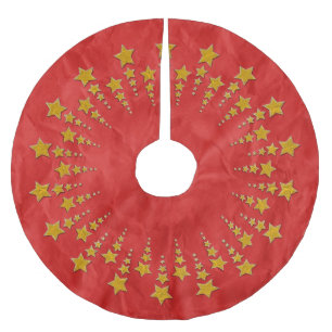 Falda Para El Árbol De Navidad De Poliéster Star Circle oro I + tu trasero. e ideas