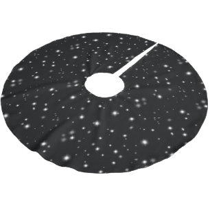 Falda Para El Árbol De Navidad De Poliéster Starlight Sparkles Black and White Stars