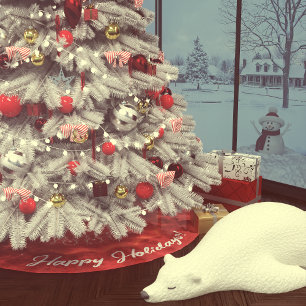 Falda Para El Árbol De Navidad De Poliéster Strawberry Bliss