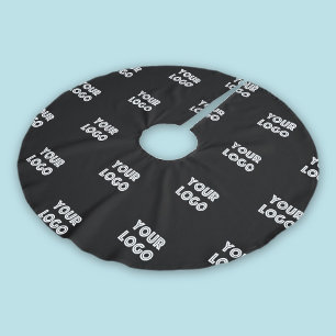 Falda Para El Árbol De Navidad De Poliéster Su logotipo   Sustitución del logotipo de repetici