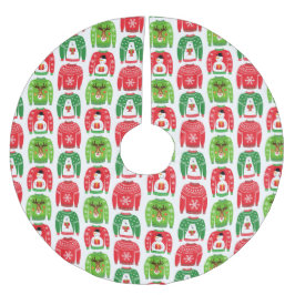 Falda Para El Árbol De Navidad De Poliéster Sudores de Navidad feos sudores oso polar Snowman 