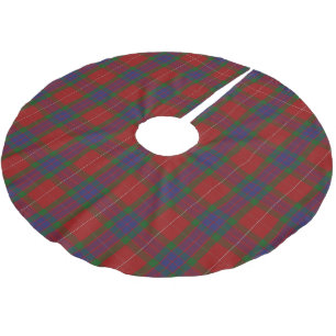 Falda Para El Árbol De Navidad De Poliéster Tartán escocés de Fraser del clan