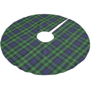 Falda Para El Árbol De Navidad De Poliéster Tartán escocés del verde azul de Graham del clan