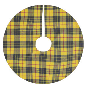 Falda Para El Árbol De Navidad De Poliéster Tartán negro amarillo de MacLeod del clan escocé
