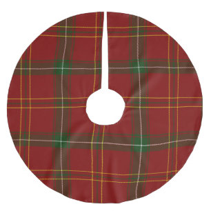 Falda Para El Árbol De Navidad De Poliéster Tartan Rojo de Navidad Cuadros Festivos