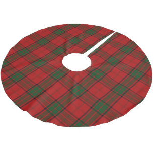 Falda Para El Árbol De Navidad De Poliéster Tartán verde rojo del maxwell escocés del clan