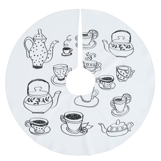 Falda Para El Árbol De Navidad De Poliéster Té (Anverso)