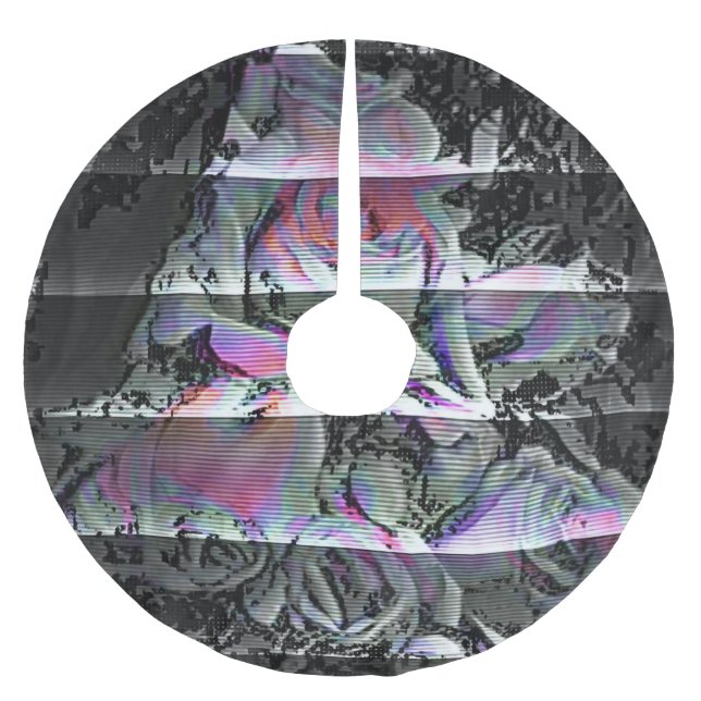 Falda Para El Árbol De Navidad De Poliéster Techno Bouquet (Anverso)