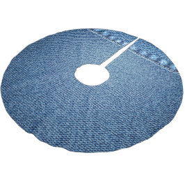 Falda Para El Árbol De Navidad De Poliéster Tejanos