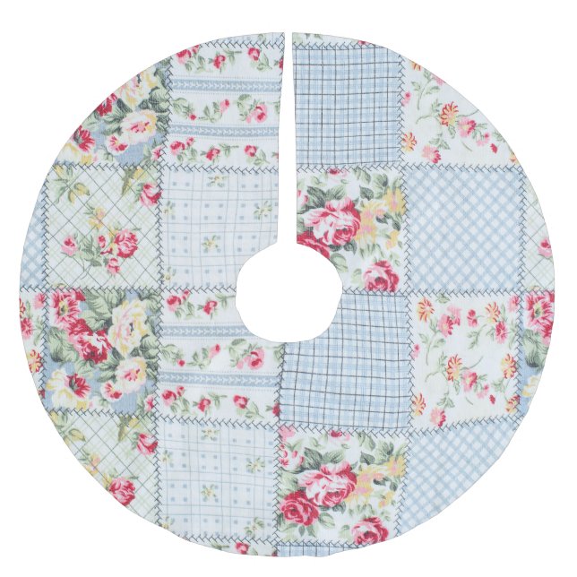 Falda Para El Árbol De Navidad De Poliéster Tela Rosa: Diseño elegante de fondo (Anverso)