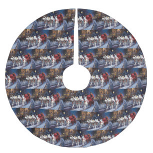 Falda Para El Árbol De Navidad De Poliéster Temporada festiva de los Navidades Husky siberiano