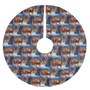 Falda Para El Árbol De Navidad De Poliéster Temporada festiva de Navidades de pastores alemane