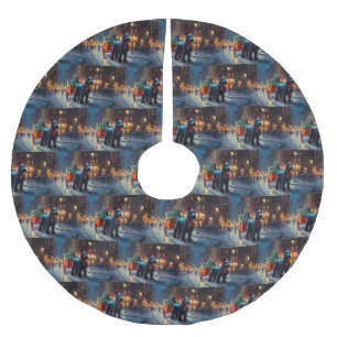 Falda Para El Árbol De Navidad De Poliéster Temporada festiva de Navidades de territorios esco