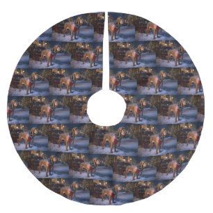 Falda Para El Árbol De Navidad De Poliéster Temporada festiva de Navidades sangrientos