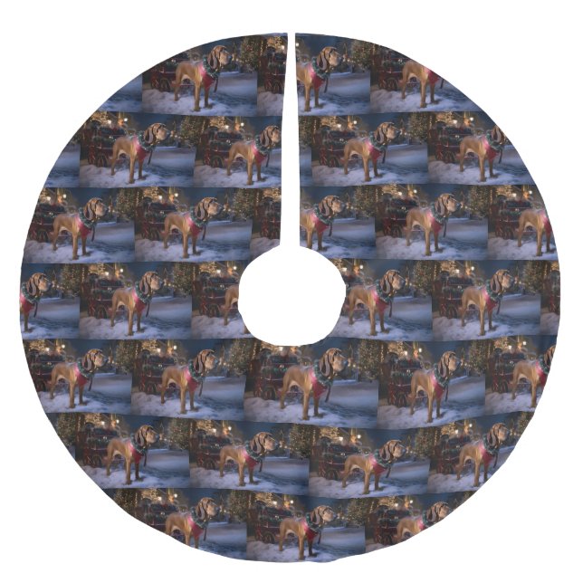 Falda Para El Árbol De Navidad De Poliéster Temporada festiva de Navidades sangrientos (Anverso)