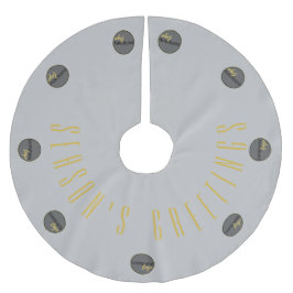 FALDA PARA EL ÁRBOL DE NAVIDAD DE POLIÉSTER TEMPORADA RECIÉN RECIÉN SILVER GRY GOLD BUSINESS L